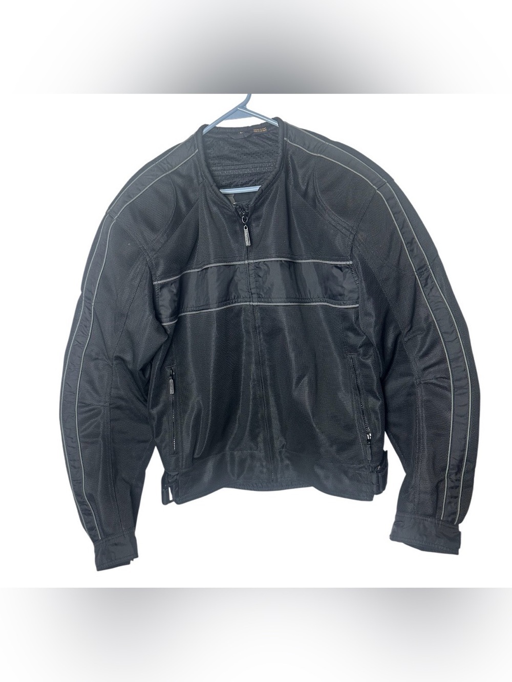 Men's Black Lightweight Mesh Zip Motorcycle Jacket